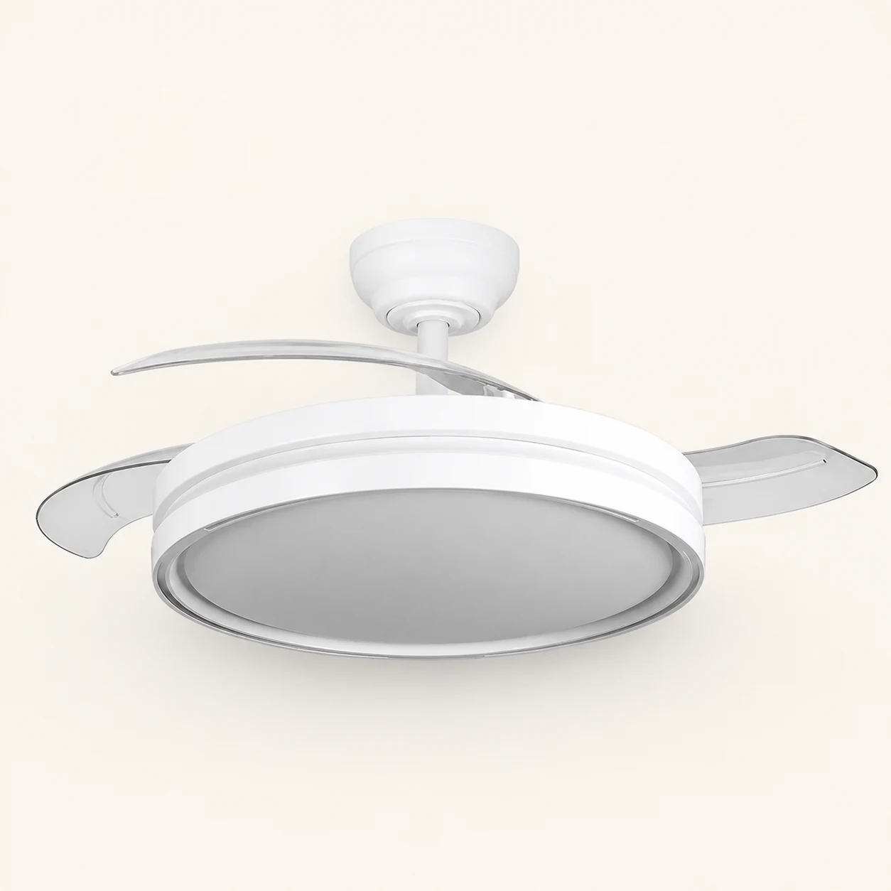 Ventilador de techo Capitán Fabrilamp blanco con tres aspas retráctiles
